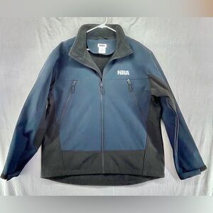 NRA Full Zip Jacket Gray Blue Outdoor Activewear Pockets Men's Large